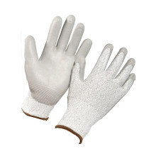 Grey PU Coated Finger Cut Resistance Gloves